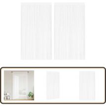Rideau en fils 2 pcs 100 x 250 cm Blanc - Rideaux Blancs - Rideaux Décoration Intérieure - Rideaux Salon - Rideaux Chambre - Rideaux Cuisine