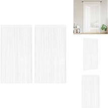 Rideau en fils 2 pcs 100 x 250 cm Blanc - Rideaux Blancs - Rideaux Décoration Intérieure - Rideaux Salon - Rideaux Chambre - Rideaux Cuisine