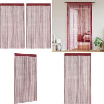 Rideau en fils 2 pcs 100 x 250 cm Bordeaux - Rideaux Bordeaux - Rideaux Décoration Intérieure - Rideaux Salon - Rideaux Chambre - Rideaux Facile à