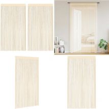 Rideau en fils 2 pcs 100 x 250 cm Crème - Rideaux - Décoration Intérieure - Rideaux Créme - Rideaux En Fil - Rideaux Facile à Installer - Home &