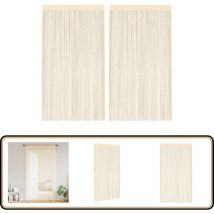 Rideau en fils 2 pcs 100 x 250 cm Crème - Rideaux - Décoration Intérieure - Rideaux Créme - Rideaux En Fil - Rideaux Facile à Installer