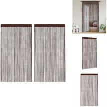 Rideau en fils 2 pcs 100 x 250 cm Marron - Rideaux - Décoration Intérieure - Rideaux En Fils - Rideaux Marron - Rideaux Salon