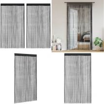 Rideau en fils 2 pcs 100 x 250 cm Noir - Rideaux Noirs - Rideaux Décoration Intérieure - Rideaux Salon - Rideaux Chambre - Rideaux Occultants - Home