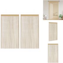 Rideau en fils 2 pcs 140 x 250 cm Beige - Rideaux - Décoration Intérieure - Rideaux En Fils - Rideaux Beige - Rideaux Salon