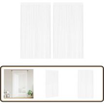 Rideau en fils 2 pcs 140 x 250 cm Blanc - Rideaux Blancs - Rideaux Décoration Intérieure - Rideaux Salon - Rideaux Chambre - Rideaux Cuisine