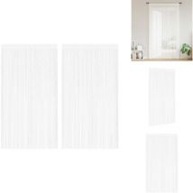Rideau en fils 2 pcs 140 x 250 cm Blanc - Rideaux Blancs - Rideaux Décoration Intérieure - Rideaux Salon - Rideaux Chambre - Rideaux Cuisine