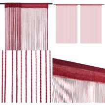 Rideau en fils 2 pcs 140 x 250 cm Bordeaux - rideau en fils - rideaux en fils - Home & Living - Rouge