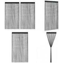 Rideau en fils 2 pcs 140 x 250 cm Noir - Rideaux Noirs - Rideaux Décoration Intérieure - Rideaux Salon - Rideaux Chambre - Rideaux Occultants - Home
