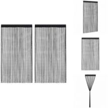 Rideau en fils 2 pcs 140 x 250 cm Noir - Rideaux Noirs - Rideaux Décoration Intérieure - Rideaux Salon - Rideaux Chambre - Rideaux Occultants