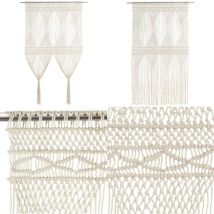 Rideau en macramé 140x240 cm Coton - Rideau Macramé - Rideau Décoration - Rideau Coton - Rideau Salon - Rideau Chambre - Home & Living