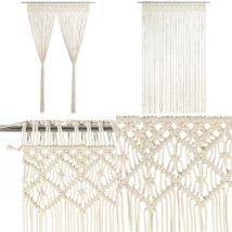 Rideau en macramé 140x240 cm Coton - Rideau Macramé - Rideau Décoration - Rideau Coton - Rideau Salon - Rideau Chambre - Home & Living