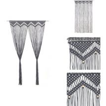 Rideau en macramé Anthracite 140x240 cm Coton - Rideau Macramé - Rideau Décoration Intérieure - Rideau Anthracite - Rideau Coton - Rideau Salon