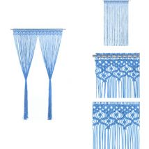 Rideau en macramé Bleu 140x240 cm Coton - Rideau Macramé - Rideau Décoration Intérieure - Rideau Bleu - Rideau Coton - Rideau Salon