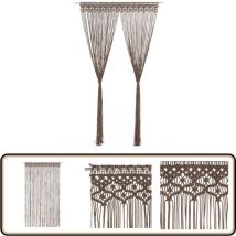 Rideau en macramé Taupe 140x240 cm Coton - Rideau Macramé - Rideau Décoration Intérieure - Rideau Fenêtre - Rideau Porte - Séparation Pièce