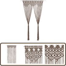 Rideau en macramé Taupe 140x240 cm Coton - Rideau Macramé - Rideau Décoration Intérieure - Rideau Fenêtre - Rideau Porte - Séparation Pièce