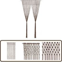 Rideau en macramé Taupe 140x240 cm Coton - Rideau Macramé - Rideau Décoration Intérieure - Rideau Fenêtre - Rideau Porte - Séparation Pièce