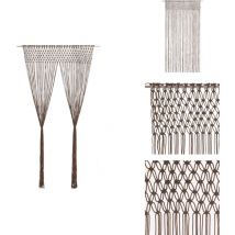 Rideau en macramé Taupe 140x240 cm Coton - Rideau Macramé - Rideau Décoration Intérieure - Rideau Fenêtre - Rideau Porte - Séparation Pièce