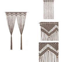 Rideau en macramé Taupe 140x240 cm Coton - Rideau Macramé - Rideau Décoration Intérieure - Rideau Fenêtre - Rideau Porte - Séparation Pièce