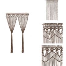 Rideau en macramé Taupe 140x240 cm Coton - Rideau Macramé - Rideau Décoration Intérieure - Rideau Fenêtre - Rideau Porte - Séparation Pièce