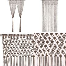 Rideau en macramé Taupe 140x240 cm Coton - Rideau Macramé - Rideau Décoration Intérieure - Rideau Fenêtre - Rideau Porte - Séparation Pièce - Home &