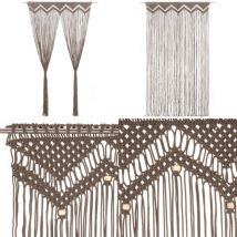 Rideau en macramé Taupe 140x240 cm Coton - Rideau Macramé - Rideau Décoration Intérieure - Rideau Fenêtre - Rideau Porte - Séparation Pièce - Home &