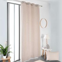 Rideau esprit naturel à galon fronceur Beige 135x260 cm