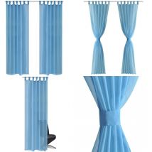 Rideau fin Turquoise 140x225 cm 2 pcs - Rideau Turquoise - Rideau Fin - Rideau Salon - Rideau Chambre - Rideau Décoratif - Home & Living