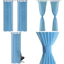 Rideau fin Turquoise 140x245 cm 2 pcs - Rideau Turquoise - Rideau Fin - Rideau Salon - Rideau Chambre - Rideau Décoratif - Home & Living