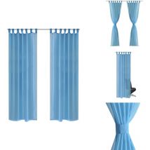 Rideau fin Turquoise 140x245 cm 2 pcs - Rideau Turquoise - Rideau Fin - Rideau Salon - Rideau Chambre - Rideau Décoratif