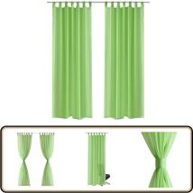 Rideau fin Vert pomme 140x225 cm 2 pcs - Rideau Fin - Rideau Vert - Rideau Salon - Rideau Chambre - Rideau Occultant