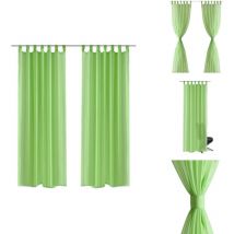 Rideau fin Vert pomme 140x225 cm 2 pcs - Rideau Fin - Rideau Vert - Rideau Salon - Rideau Chambre - Rideau Occultant