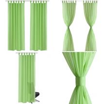 Rideau fin Vert pomme 140x225 cm 2 pcs - Rideau Fin - Rideau Vert - Rideau Salon - Rideau Chambre - Rideau Occultant - Home & Living