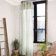 Rideau gaze de coton ajustable 140x300 cm vert