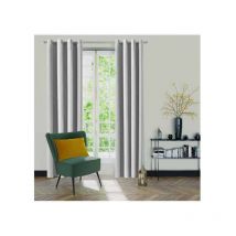 Rideau gris aspect velours - 145x260cm - Gris