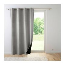 Rideau isolant et thermique en velours Gris 140x260 cm