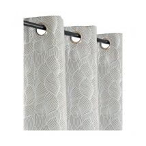 Rideau isolant thermique jacquard gris clair, 135x240cm - installation facile Atout Ciel