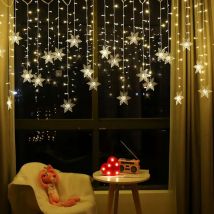 Gabrielle - Rideau Lumière,Guirlande LED,Guirlande Lumineuse,LED Cordes,LED Etoilée,4M 96LEDs Guirlande d'Eclairage,Guirlande led Décoration de