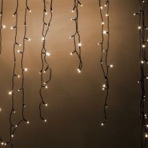 Rideau lumineux 400 led plastique blanc chaud cm750