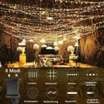 Aiducho - Rideau Lumineux 6 m x 3 m 600 Led Guirlande Lumineuse Rideau, 8 Modes D'éclairage De Noël à Commande Électrique Étanche Fenêtre Pour Mur