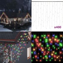 Vidaxl - Rideau lumineux à glaçons led 10m 400LED Multicolore 8fonctions - Guirlande Lumineuse Noel - Rideau Lumineux Noel - Decoration Noel