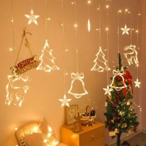 Cyslmuk - Rideau lumineux de Noël, guirlandes lumineuses de Noël avec différentes hauteurs et 8 modes de décoration de Noël usb