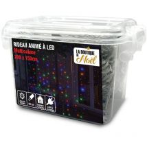 Rideau lumineux électrique à led - 200 x 150 - Multicolore