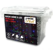 Rideau lumineux électrique à LED - 200 x 300 - Multicolore