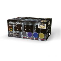 Rideau lumineux solaire extérieur 400 x 200 cm - - Multicolore