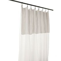 Rideau lydie Gaze de coton longueur ajustable + 8 anneaux Blanc