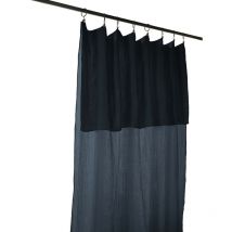 Rideau lydie Gaze de coton longueur ajustable + 8 anneaux Minuit