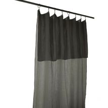 Rideau lydie Gaze de coton longueur ajustable + 8 anneaux Granit