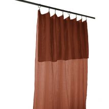 Rideau lydie Gaze de coton longueur ajustable + 8 anneaux Rouge