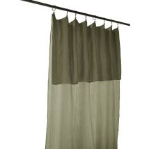Rideau lydie Gaze de coton longueur ajustable + 8 anneaux Romarin