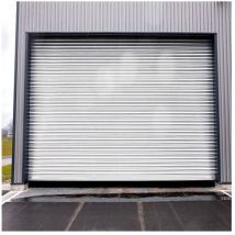 Rideau Métallique Blanc RAL9010 Motorisé 220V Lames Pleines 7/10ème L1500 H5000 classic